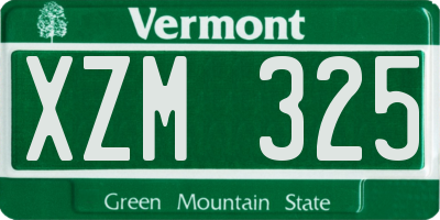 VT license plate XZM325