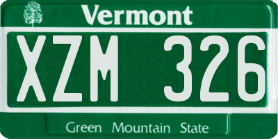 VT license plate XZM326