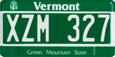 VT license plate XZM327