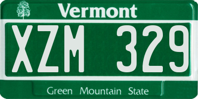 VT license plate XZM329