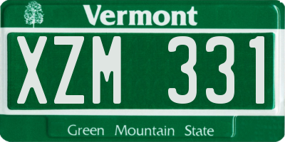 VT license plate XZM331