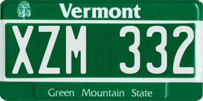 VT license plate XZM332