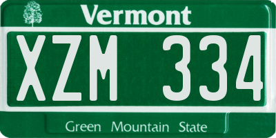 VT license plate XZM334