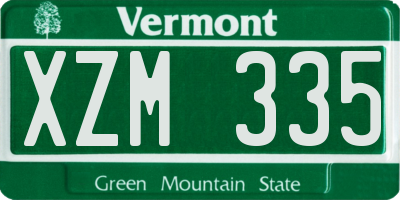 VT license plate XZM335