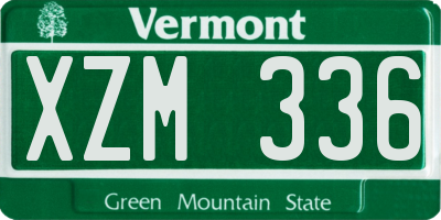 VT license plate XZM336