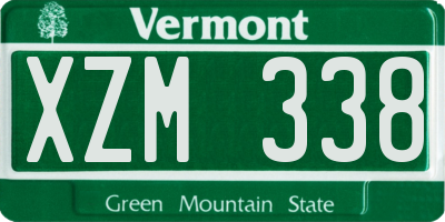 VT license plate XZM338
