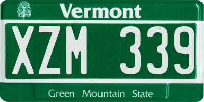 VT license plate XZM339