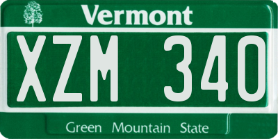 VT license plate XZM340