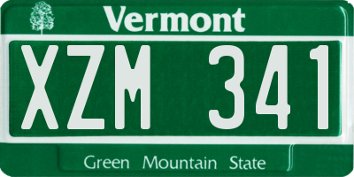 VT license plate XZM341