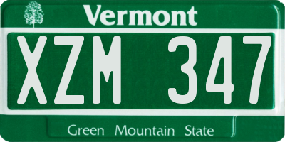 VT license plate XZM347