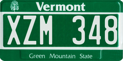 VT license plate XZM348