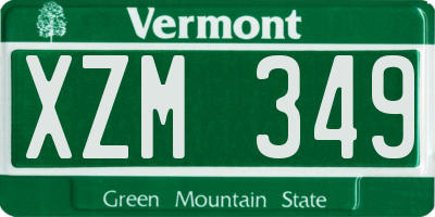 VT license plate XZM349