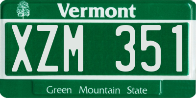 VT license plate XZM351