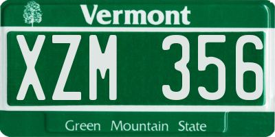 VT license plate XZM356