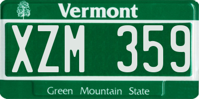VT license plate XZM359