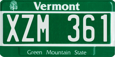 VT license plate XZM361