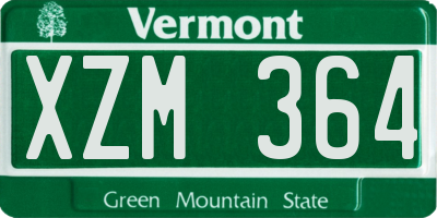 VT license plate XZM364