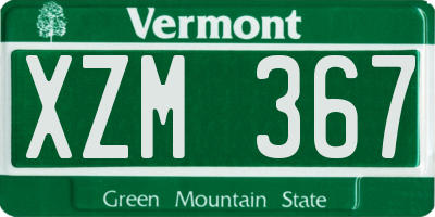 VT license plate XZM367