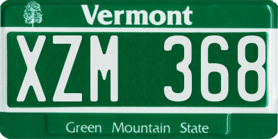VT license plate XZM368