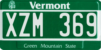 VT license plate XZM369