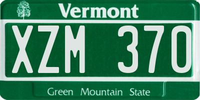 VT license plate XZM370