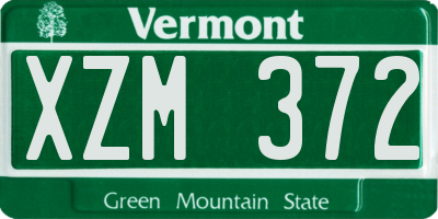 VT license plate XZM372