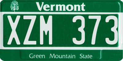 VT license plate XZM373