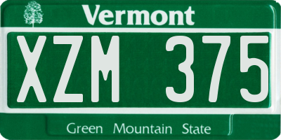 VT license plate XZM375