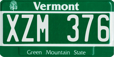 VT license plate XZM376