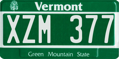 VT license plate XZM377
