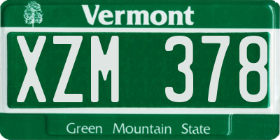 VT license plate XZM378