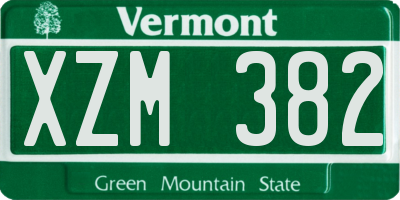 VT license plate XZM382