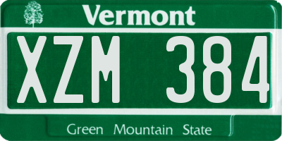 VT license plate XZM384