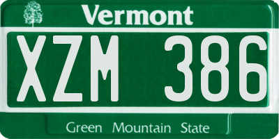 VT license plate XZM386