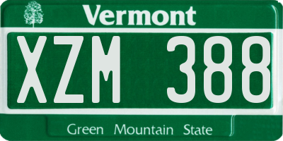 VT license plate XZM388