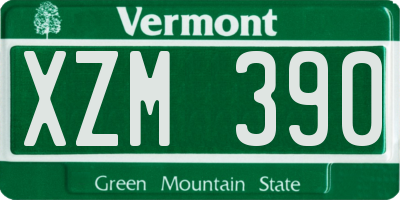 VT license plate XZM390