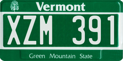 VT license plate XZM391