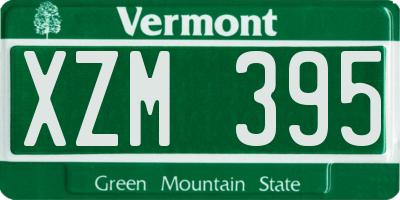 VT license plate XZM395