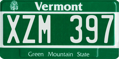 VT license plate XZM397