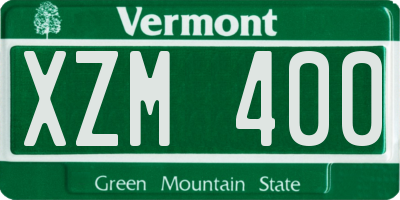 VT license plate XZM400