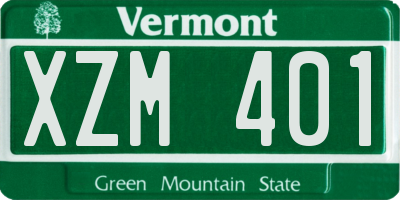 VT license plate XZM401