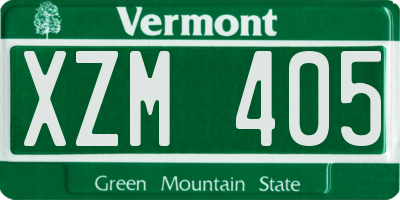 VT license plate XZM405