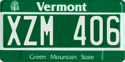 VT license plate XZM406