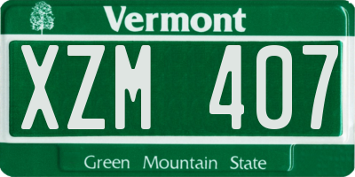 VT license plate XZM407