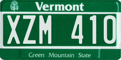 VT license plate XZM410
