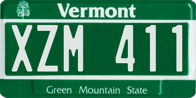 VT license plate XZM411