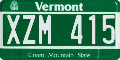 VT license plate XZM415