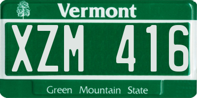 VT license plate XZM416