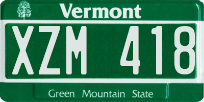 VT license plate XZM418