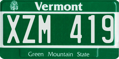 VT license plate XZM419